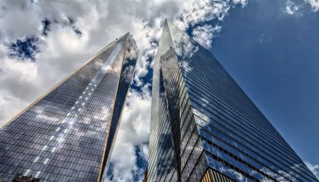 Skyscraper and blue sky.